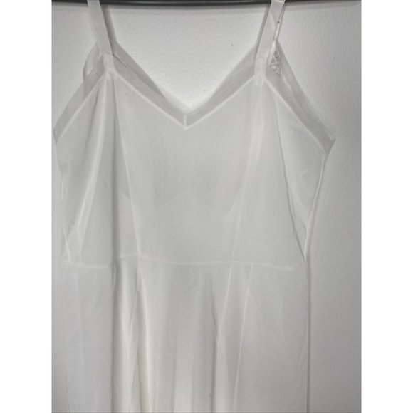 Vintage Artemis White Full Slip Embroidered Sheer Sz 34 B Tall 1950's Dress - Picture 5 of 9